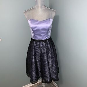 ALLURE BRIDAL strapless bridesmaids prom dress sz 12 fit & flare wedding guest